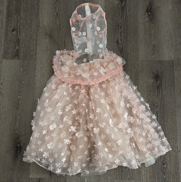 Other - Pet Wedding Tulle Dress, Detachable Floral Dog Gown Large
